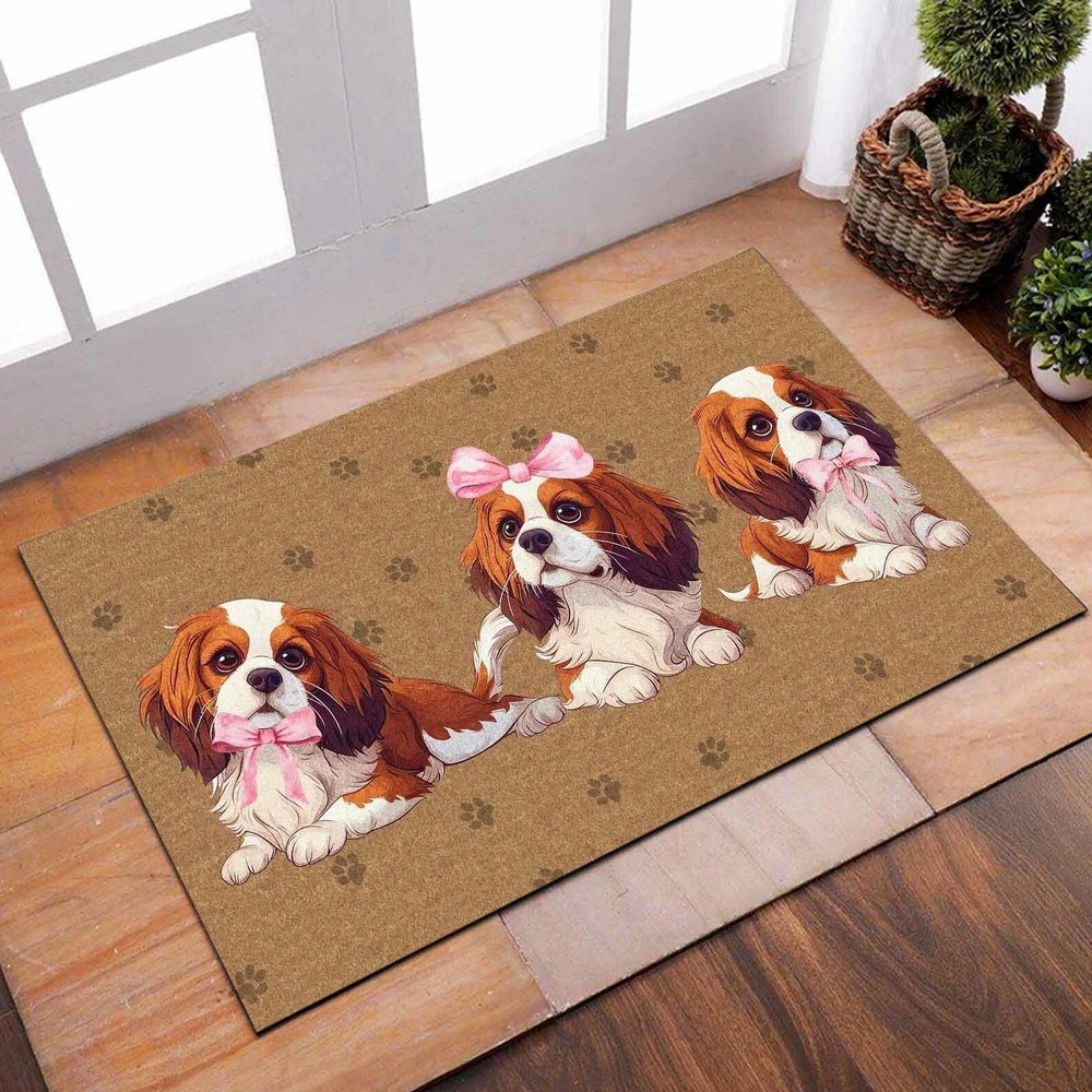 Coquette Cavalier King Charles Spaniel Doormat, Cavaliers Dog Door Mat